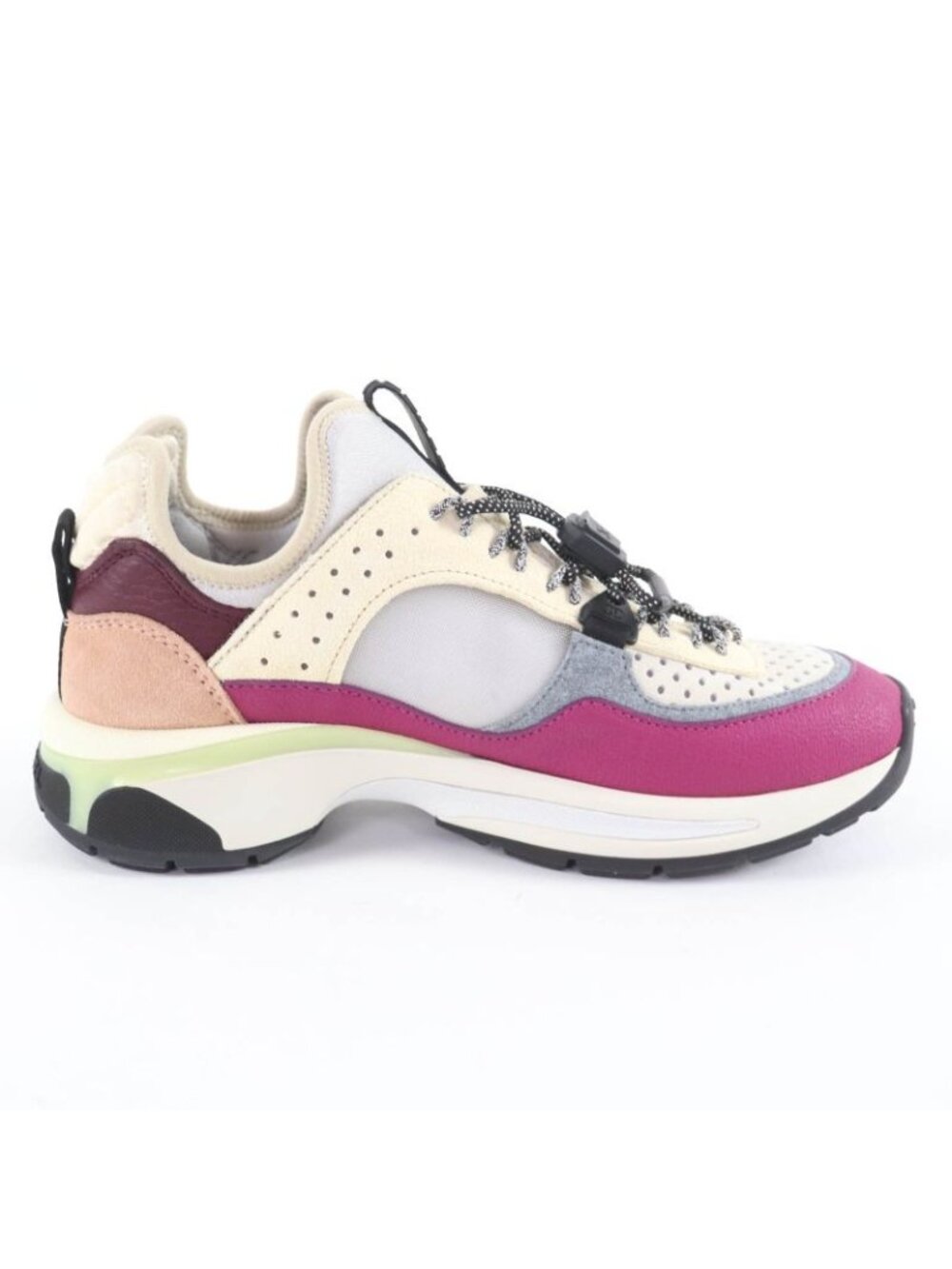 Chanel CC Logo Leather Lace Up Mesh Sneakers Multi 36 - Picture 5 of 14